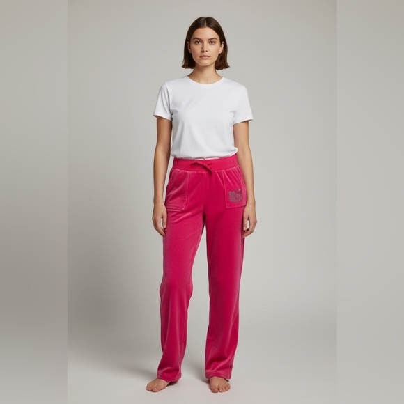 Hello Kitty Pants - Universal Studios Hello Kitty hot pink velour rhinestones lounging joggers small